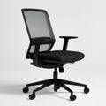 Ergonomischer Bürostuhl mit Netzrücken und Armlehnen, Schwarz, 64 x 64 x 100–110 cm