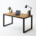 Schreibtisch 140 x 70 x 75 cm in Eicheoptik und Schwarz