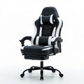 Gamingstuhl aus Kunstleder Schwarz/Weiss, 65 x 65 x 118–128 cm