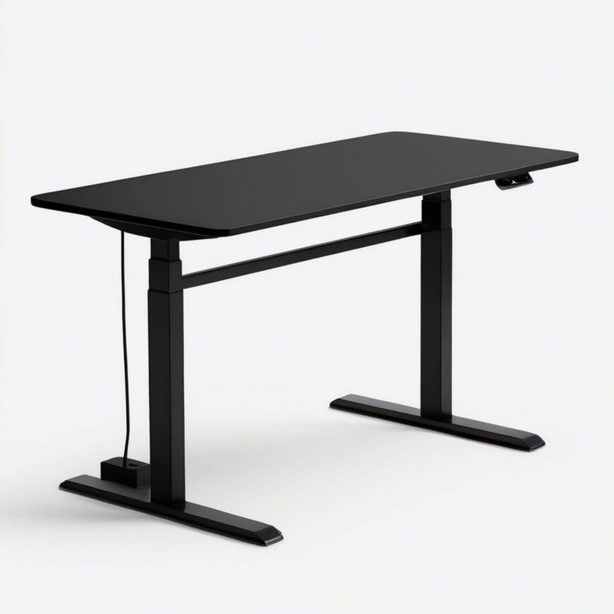 Elektrisch höhenverstellbarer Schreibtisch 120 × 60 cm Schwarz