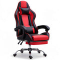 Gaming-Drehstuhl aus PU-Kunstleder, Rot/Schwarz, 68 x 68 x 118–128 cm