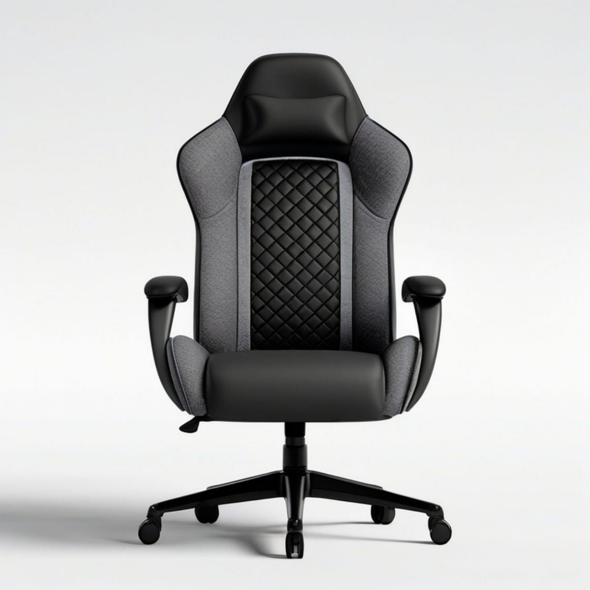 Gaming-Bürostuhl Schwarz/Grau aus PU-Kunstleder und Polyester, 68 x 68 x 120–130 cm