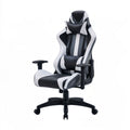 Gaming-Sessel Schwarz/Weiss aus PU-Kunstleder, 68 x 68 x 123–133 cm